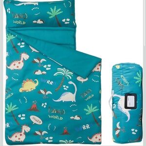Kids Dino World Sleeping Bag - Teal
